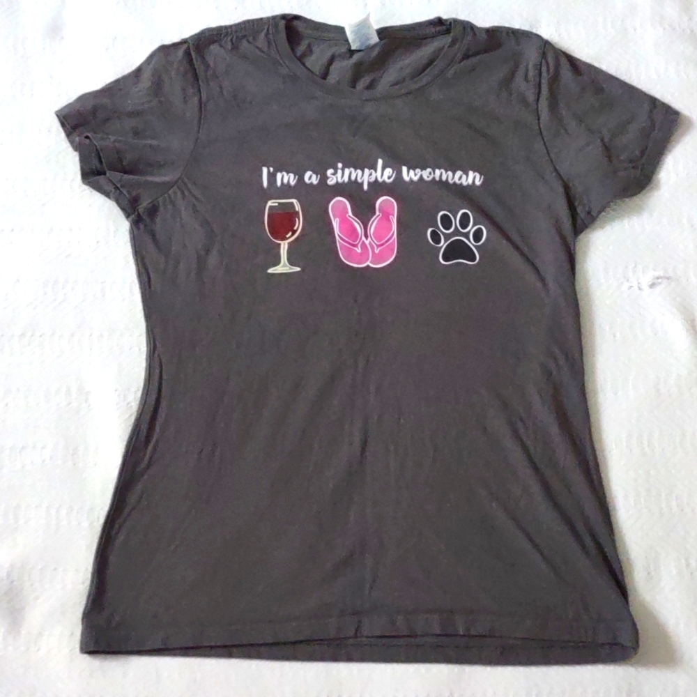 T-Shirt, flip flop, wine, pet, Size small
